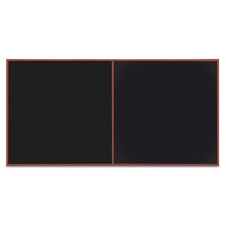 United Visual Products Enclosed Corkboard, 1 Door, 72"x48", 4" Fra, UV3419-BLACK-MEDGRY UV3419-BLACK-MEDGRY